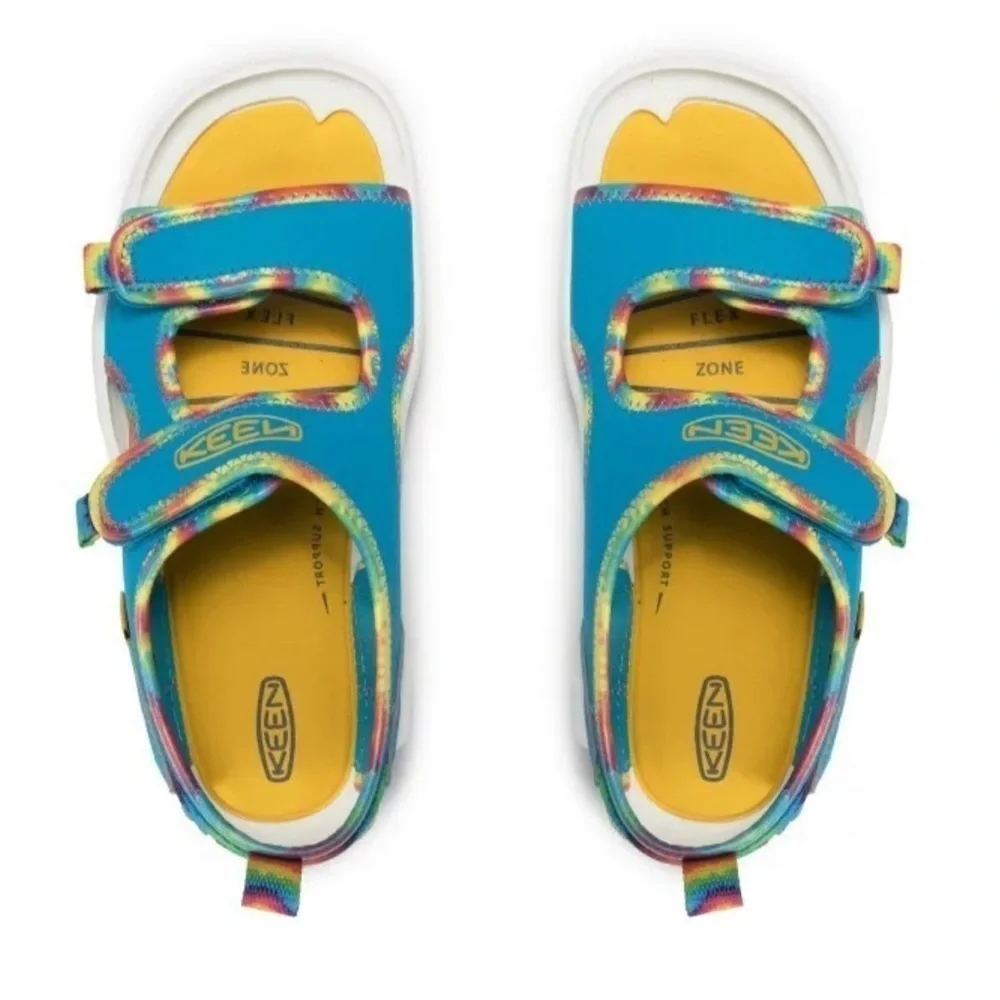 KEEN KNOTCH CREEK TIE DYE BLUE KIDS SANDALS SIZE 4 NEW